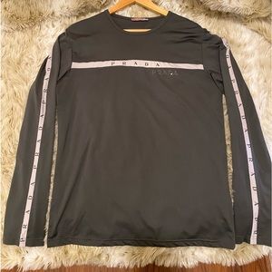 PRADA Stunning/Rare Men’s logo print LS shirt